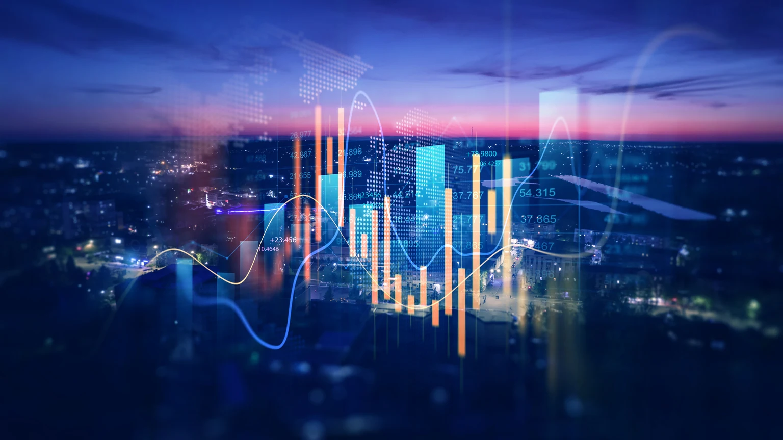 Profissional de finanças analisando dados